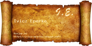 Ivicz Eperke névjegykártya